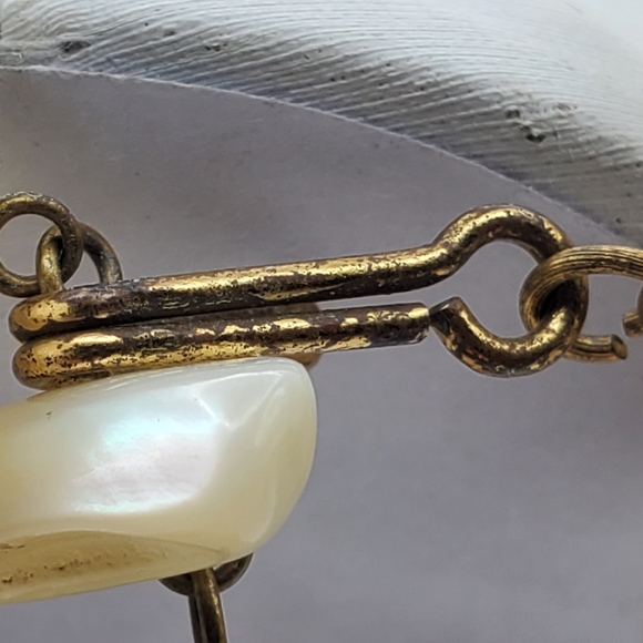 Off White Shell Choker Two Strand Necklace Beaded Vintage MOP Jewelry MCM - Picture 5 of 6